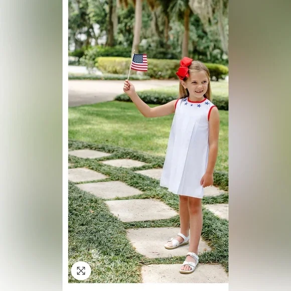 NWT The Beaufort Bonnet Company Mary Frances Frock - Stars App Size 5 - Picture 5 of 9